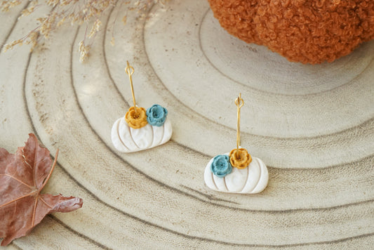 Pendientes CALABAZAS (flores) | TESOROS DE OTOÑO 🐿️