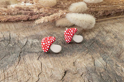 Pendientes setas amanita