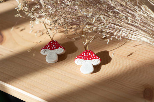 Pendientes AMANITA MUSCARIA (Maxi aro) | Colección BOSQUE ENCANTADO 🍄✨