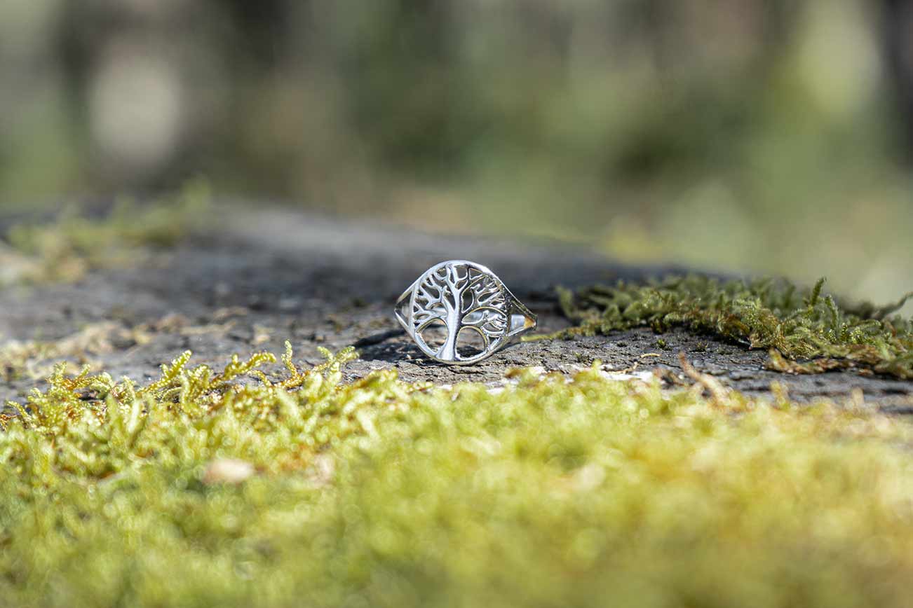 Anillo celta árbol de la vida plateado