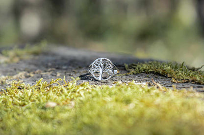 Anillo celta árbol de la vida plateado