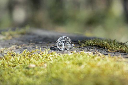 Anillo celta árbol de la vida plateado