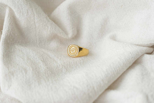 Anillo espiral celta dorado