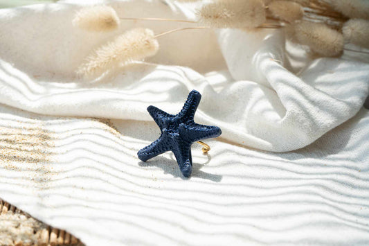 Anillo ESTRELLA DE MAR (azul marino)  | Colección AMBULANTE 🎪 (exclusivos de feria)