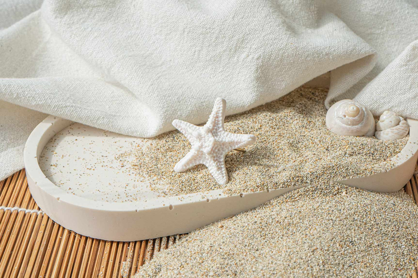 Anillo estrella de mar blanca