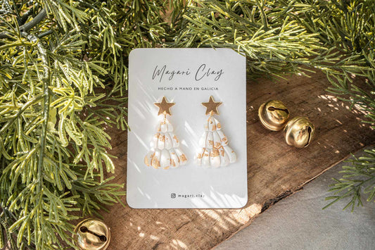 Pendientes ÁRBOL DE NAVIDAD (blanco nieve) | Colección DULCE NAVIDAD