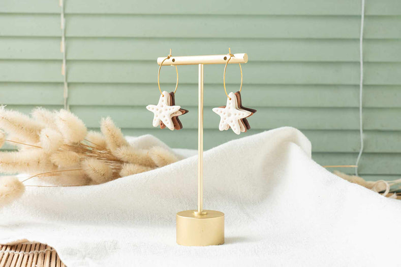 Pendientes CONSTELACIÓN MARINA (estrellas de mar tostados) | Colección TROPICAL 🌺