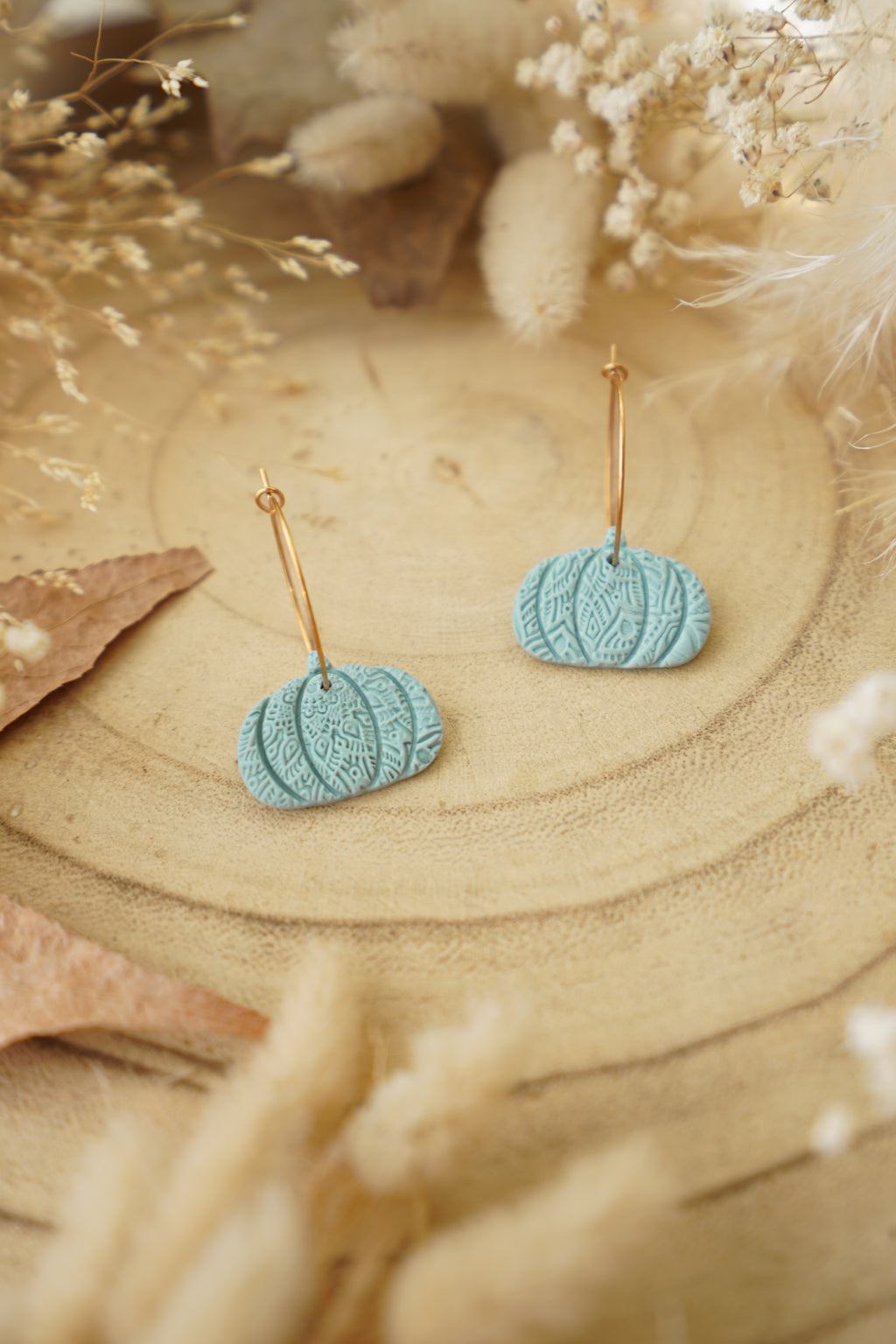 Pendientes CALABAZAS (textura mandala) | Colección Bosque Encantado