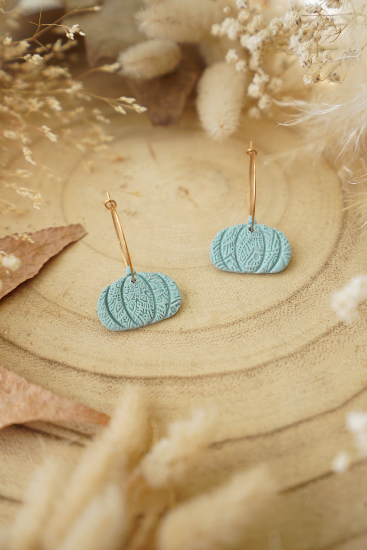 Pendientes CALABAZAS (textura mandala) | Colección Bosque Encantado