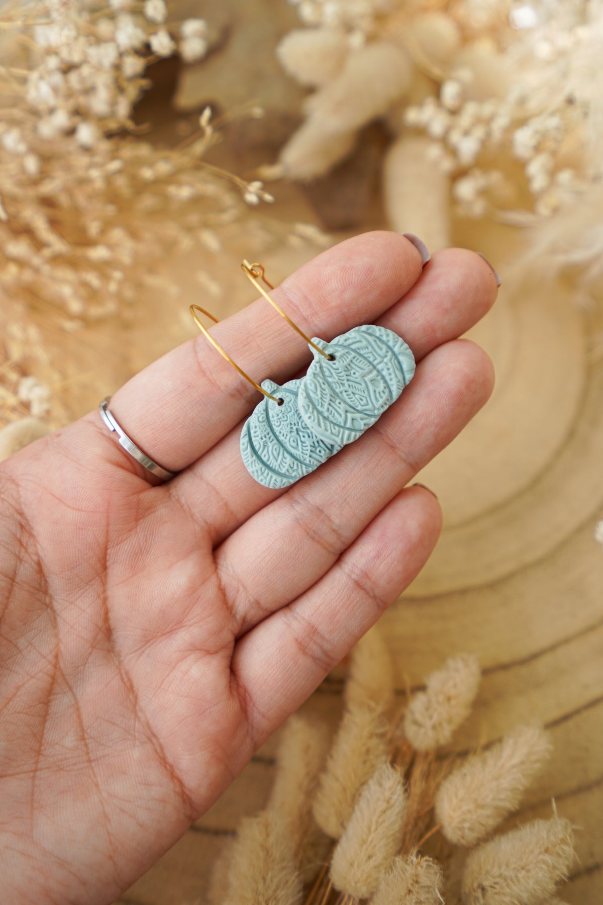 Pendientes CALABAZAS (textura mandala) | Colección Bosque Encantado