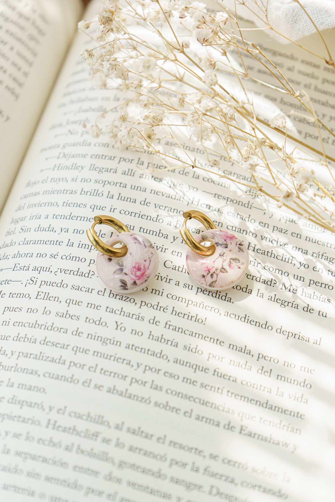 Pendientes rosas antiguas vintage