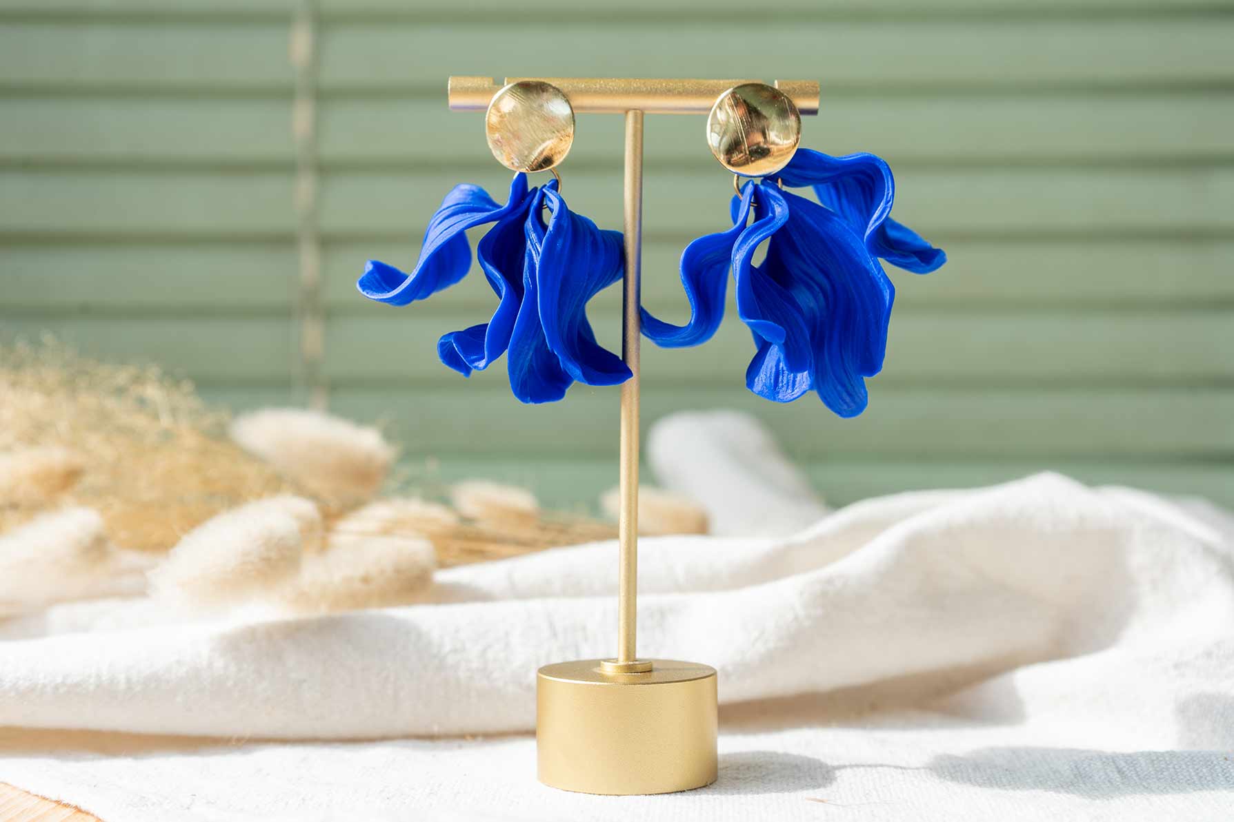 Pendientes flores azules