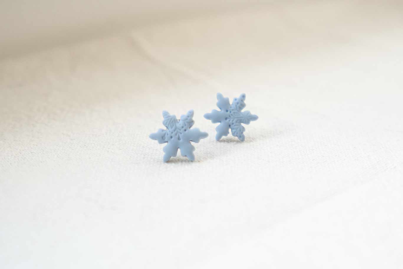 Pendientes Copo de nieve azul