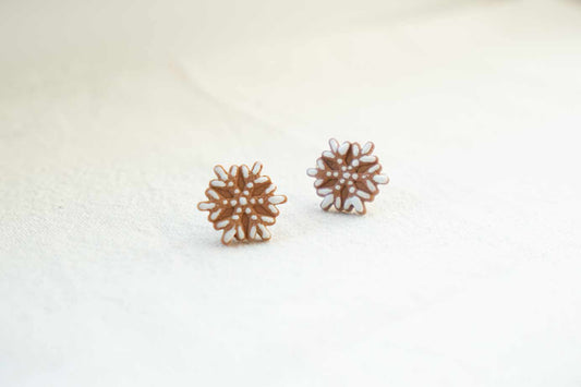 Pendientes copos de nieve galleta de jengibre