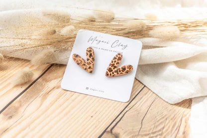 Pendientes corazón de leopardo