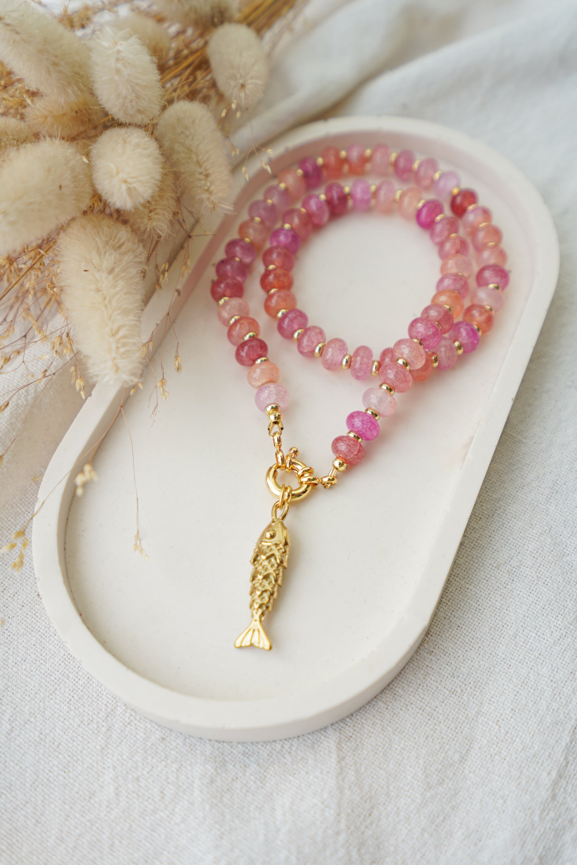Collar ISOLA (piedras rosas)
