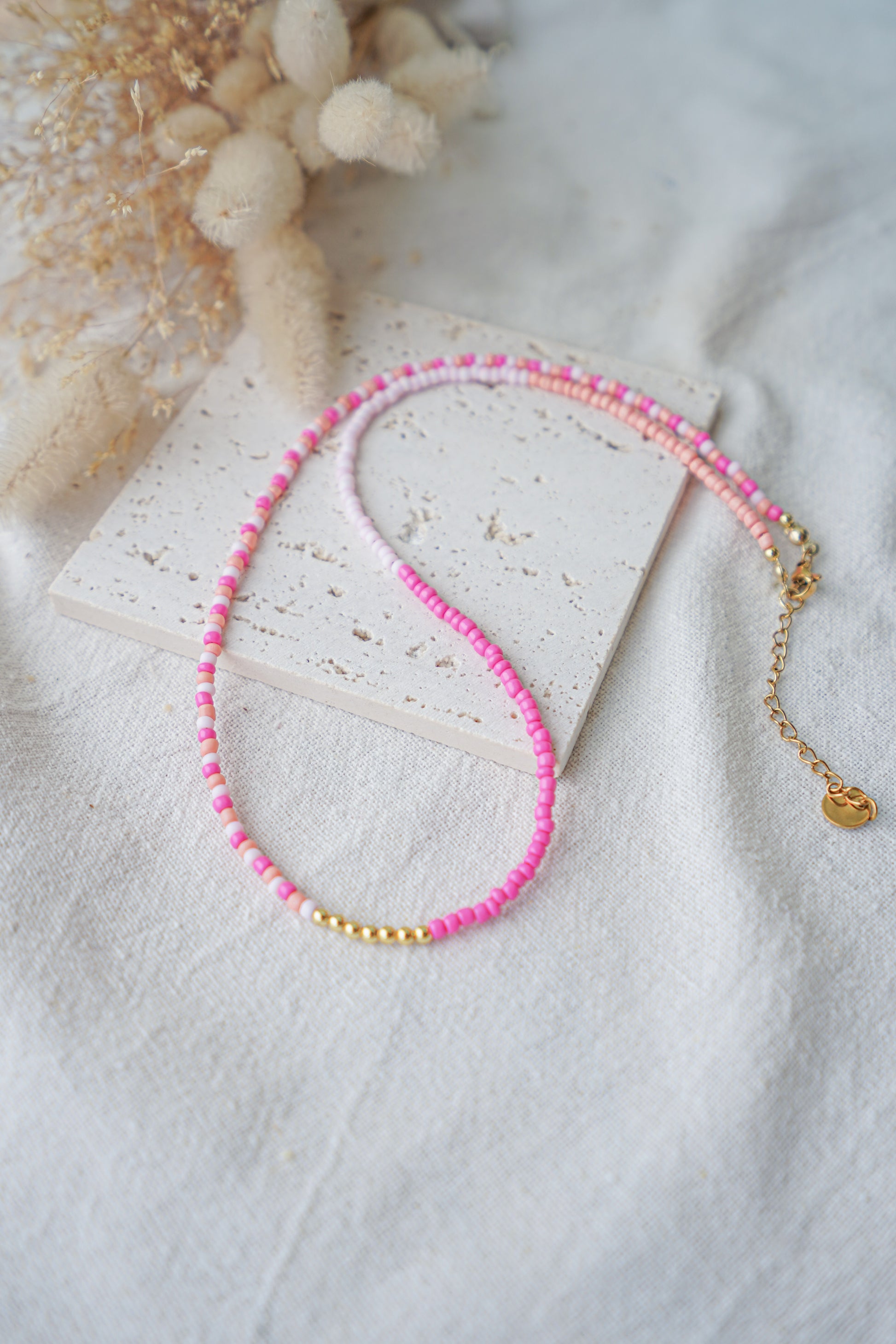 Collar EOS (fucsia, coral & rosa pastel)
