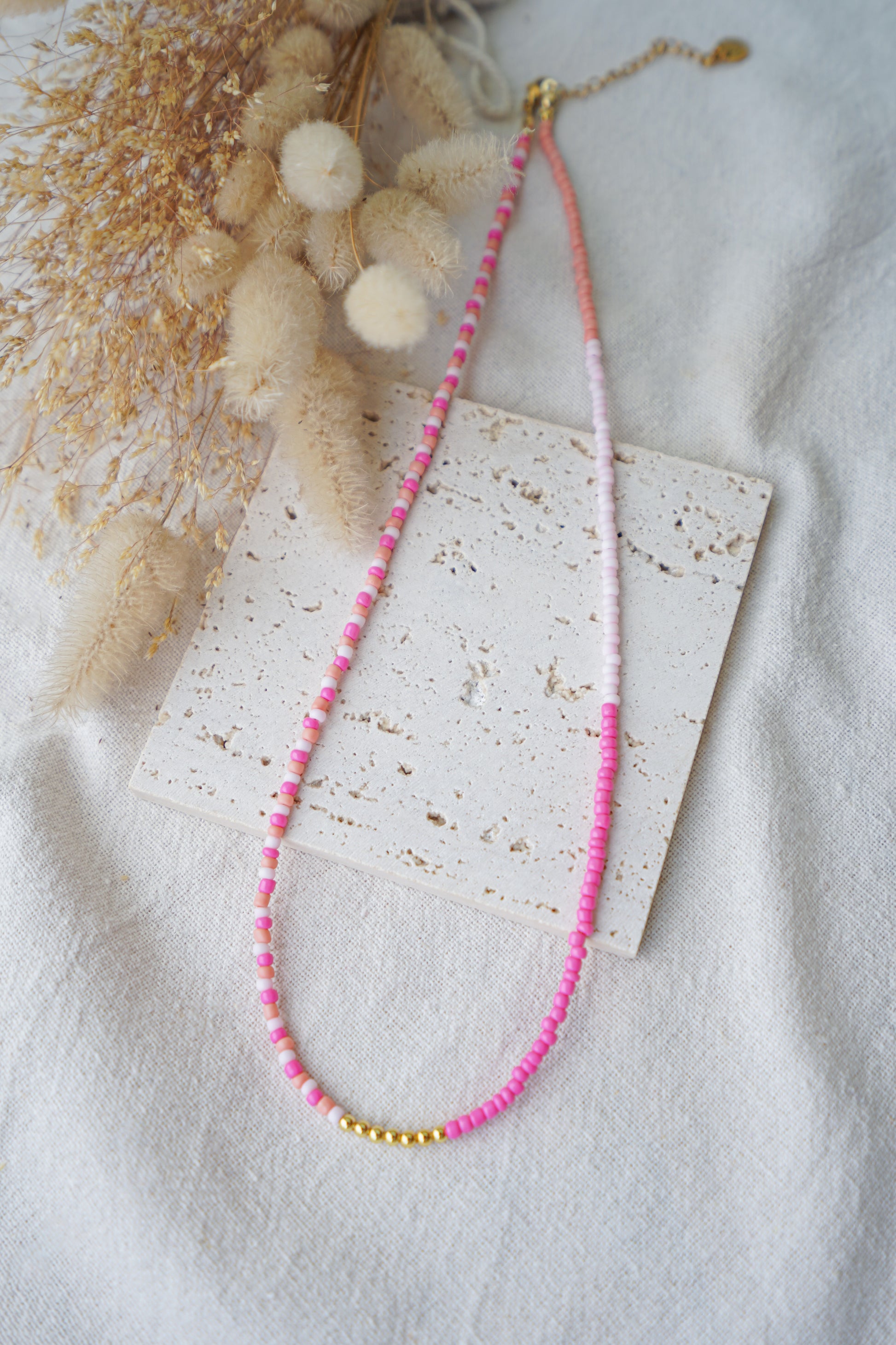 Collar EOS (fucsia, coral & rosa pastel)