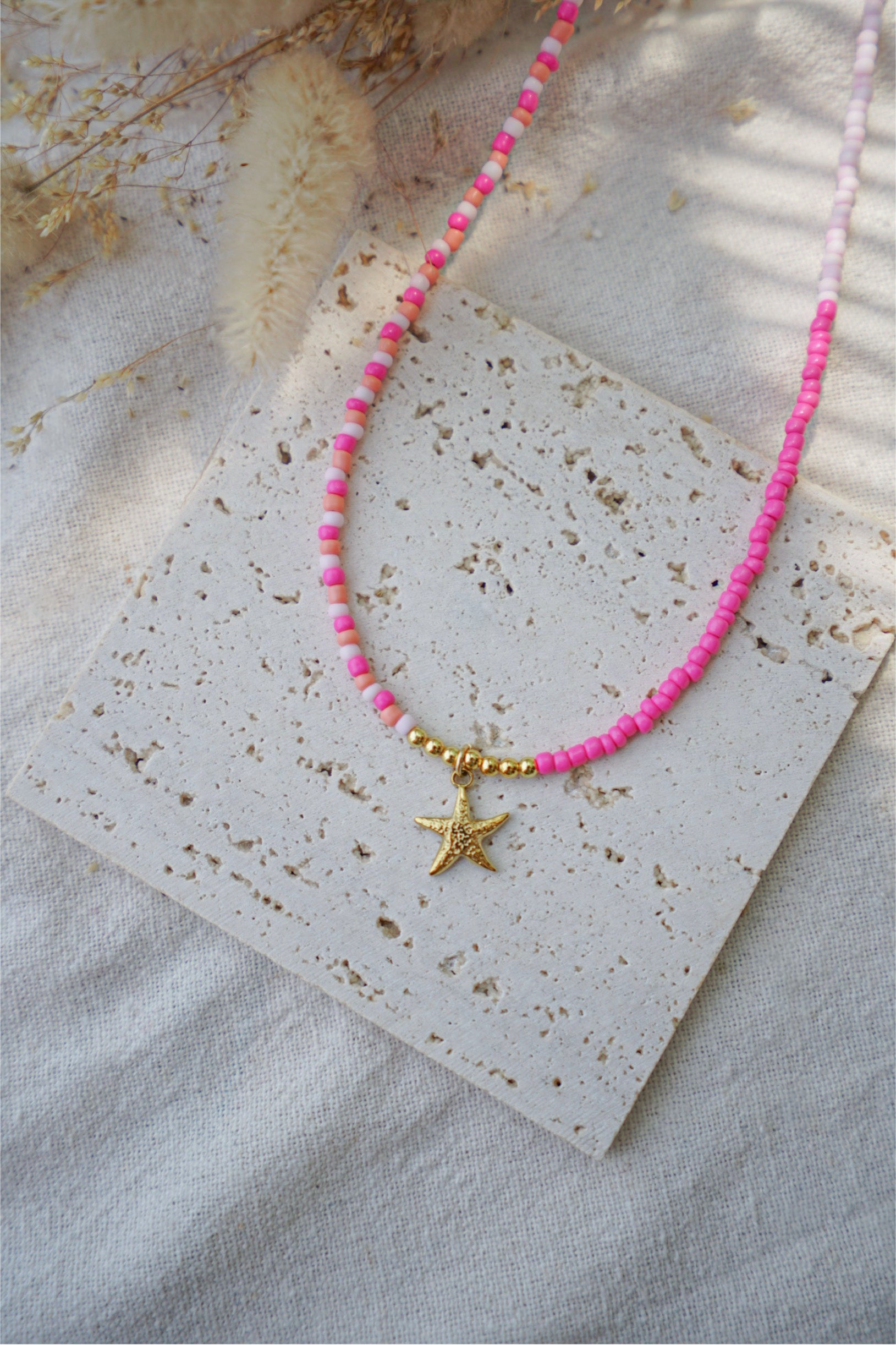 Collar EOS (fucsia, coral & rosa pastel)