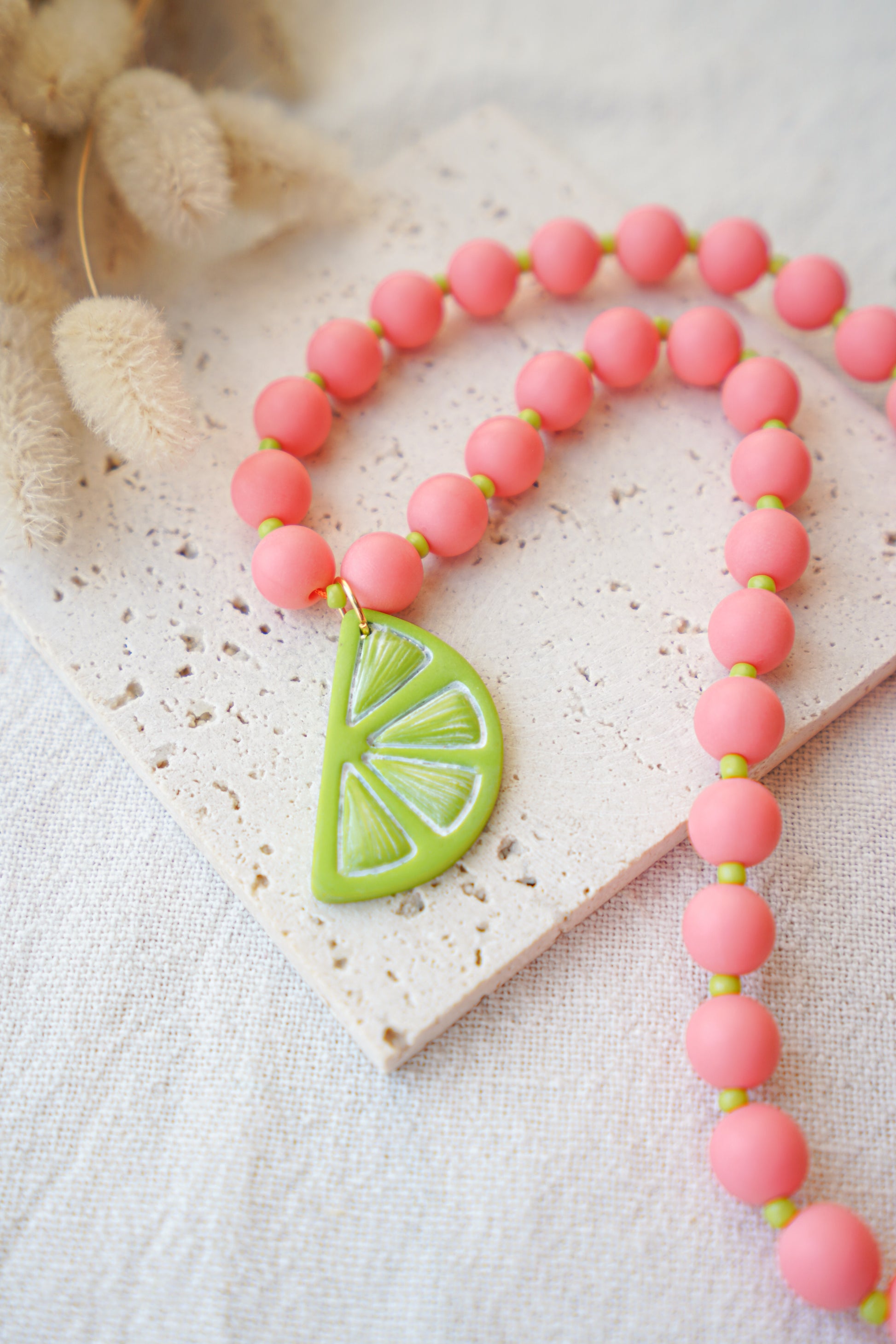 Collar LOLLIPOP (coral y verde lima)