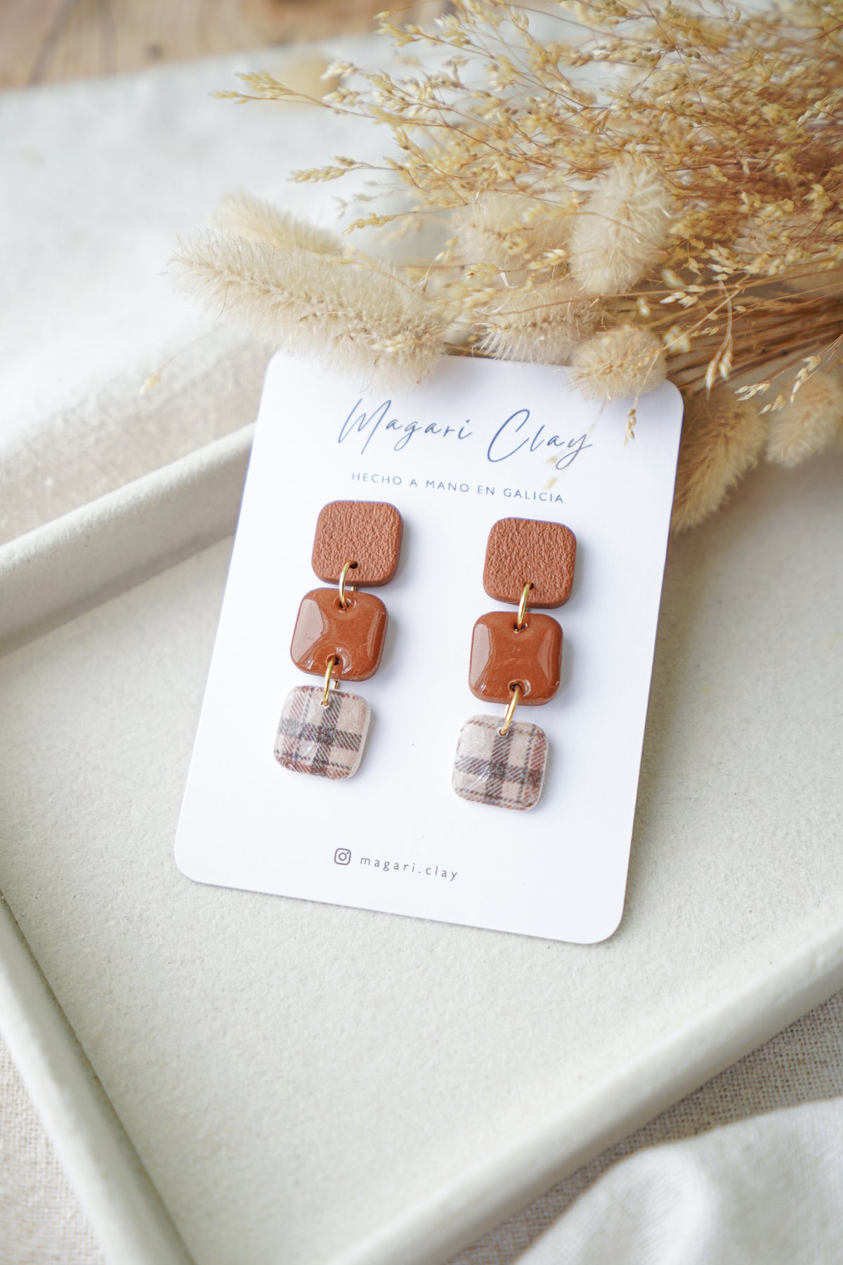 Pendientes caramelo marrón