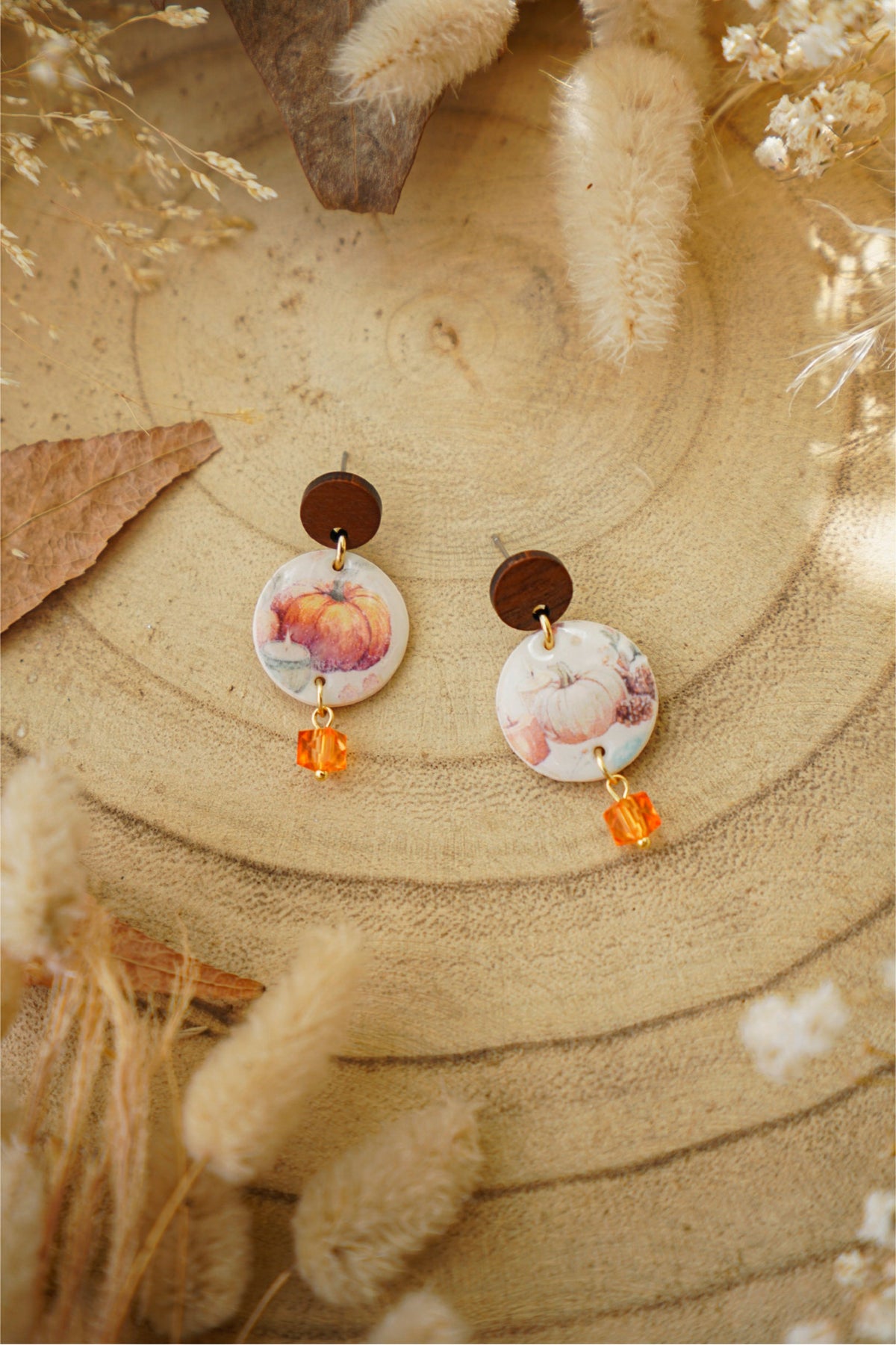 Pendientes Estampado CALABAZAS | Colección Bosque Encantado