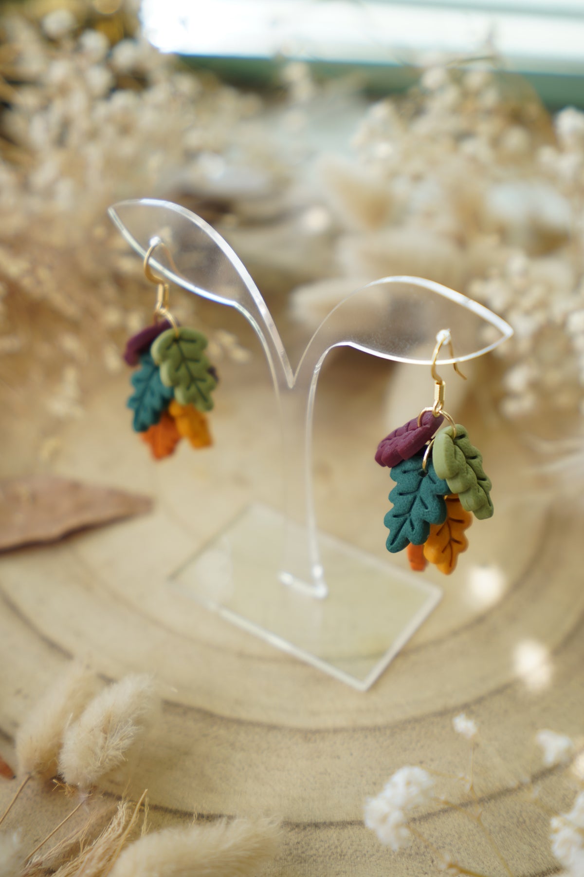 Pendientes DANZA DE OTOÑO (hojitas de roble) | Colección Bosque Encantado