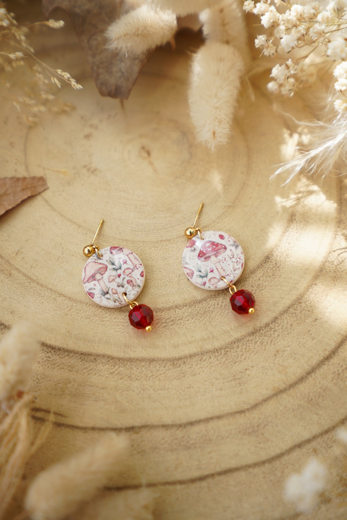 Pendientes Estampado AMANITA MUSCARIA | Colección Bosque Encantado