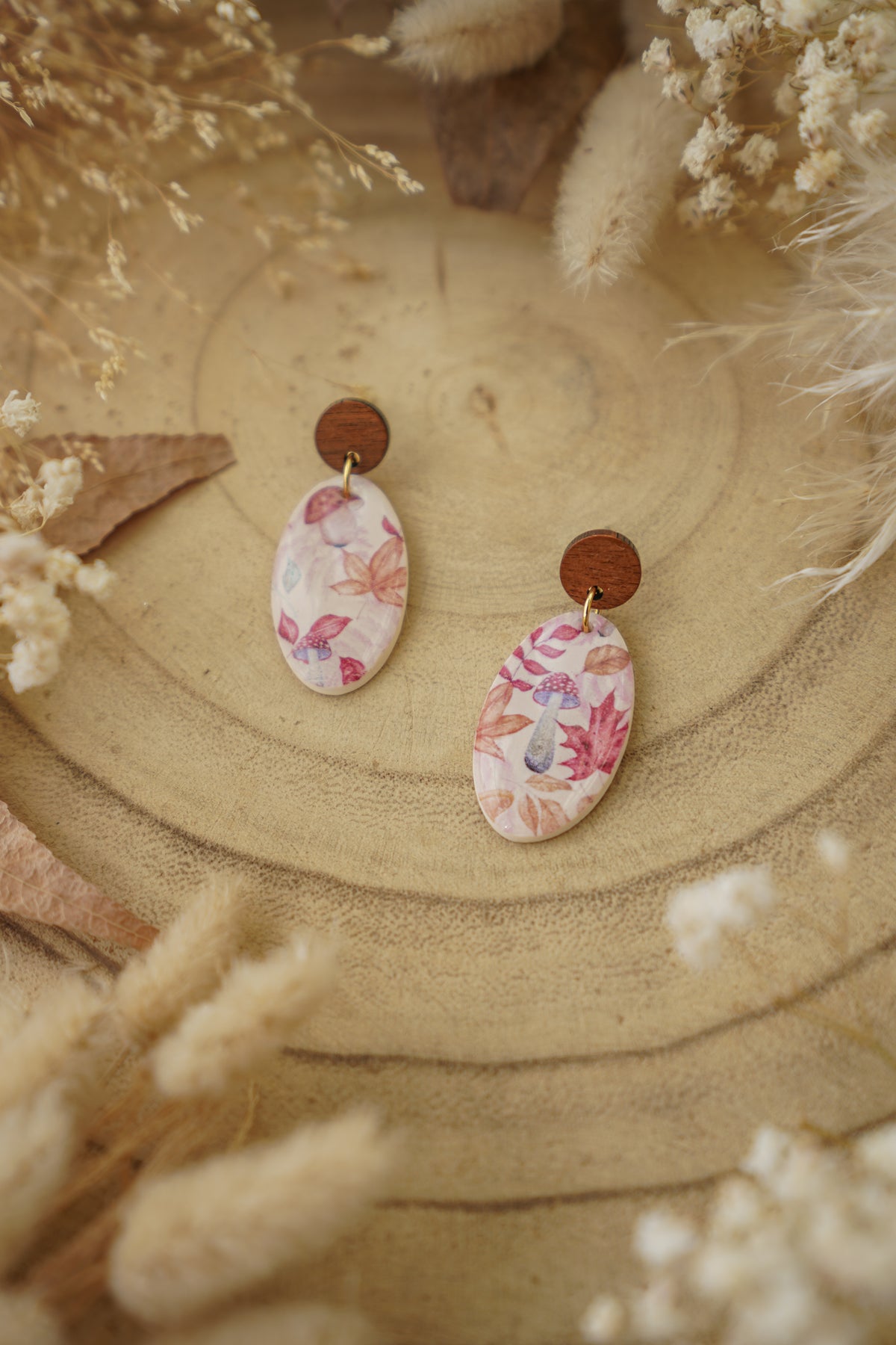 Pendientes Estampado JARDÍN DE SETAS | Colección Bosque Encantado