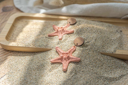 Pendientes estrella de mar coral (grandes)