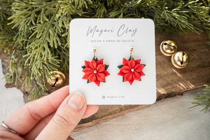 Pendientes POINSETTIA (FLOR DE PASCUA) | Colección DULCE NAVIDAD