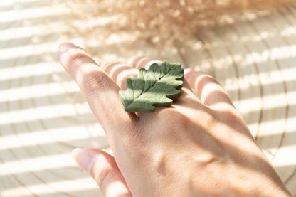 Anillo MAXI FOLLA DE CARBALLO (HOJAS DE ROBLE) | Colección BOSQUE ENCANTADO 🍂✨