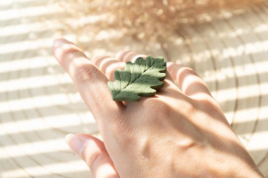 Anillo MAXI FOLLA DE CARBALLO (HOJAS DE ROBLE) | Colección BOSQUE ENCANTADO 🍂✨