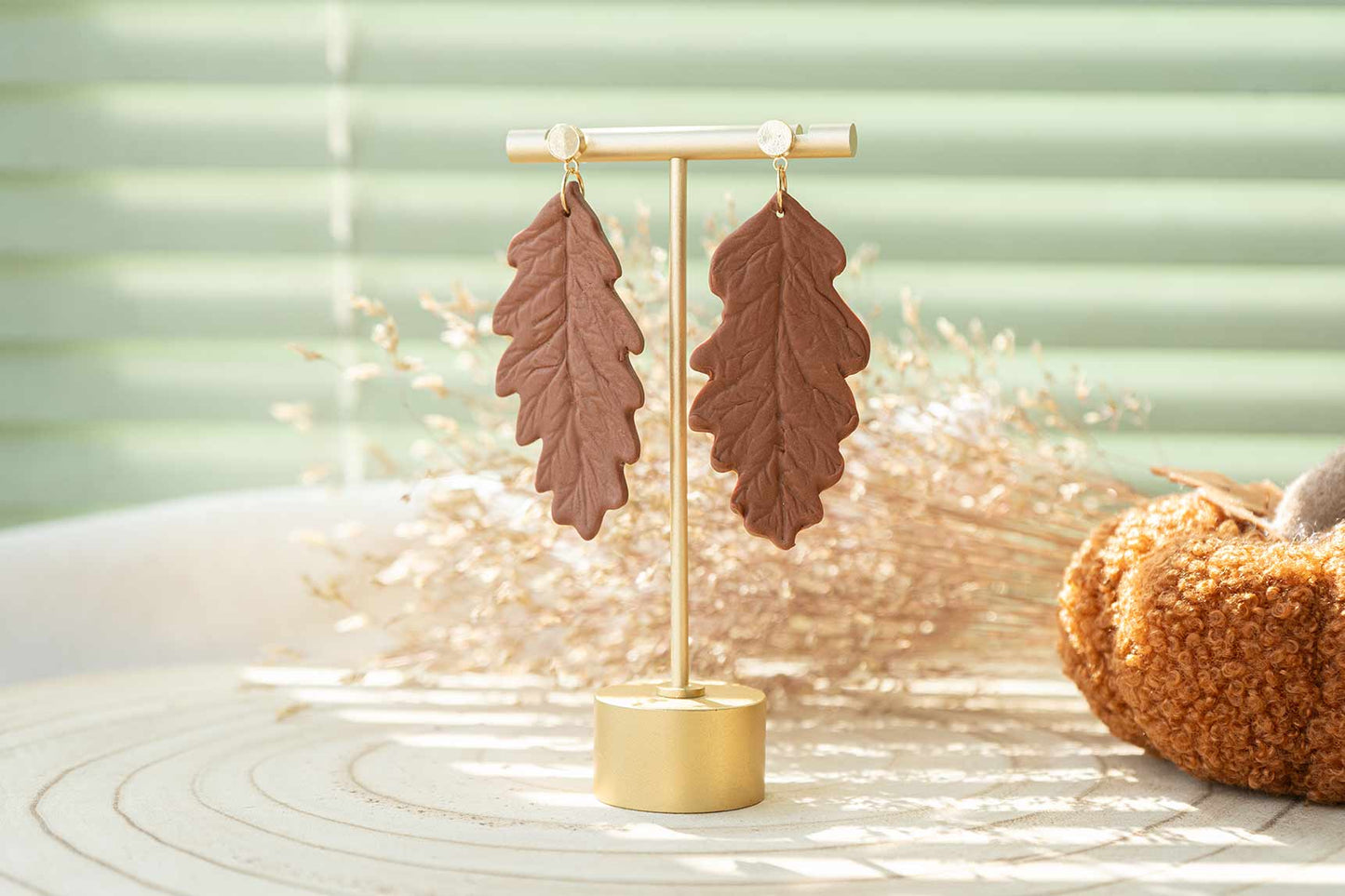 Pendientes FOLLAS DE CARBALLO (HOJAS DE ROBLE) | Colección BOSQUE ENCANTADO 🍂✨