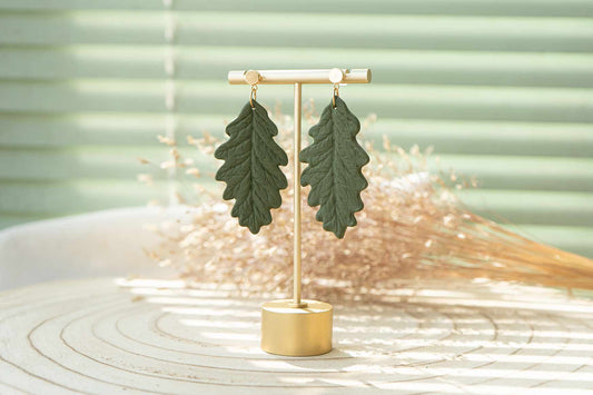 Pendientes FOLLAS DE CARBALLO (HOJAS DE ROBLE) | Colección BOSQUE ENCANTADO 🍂✨