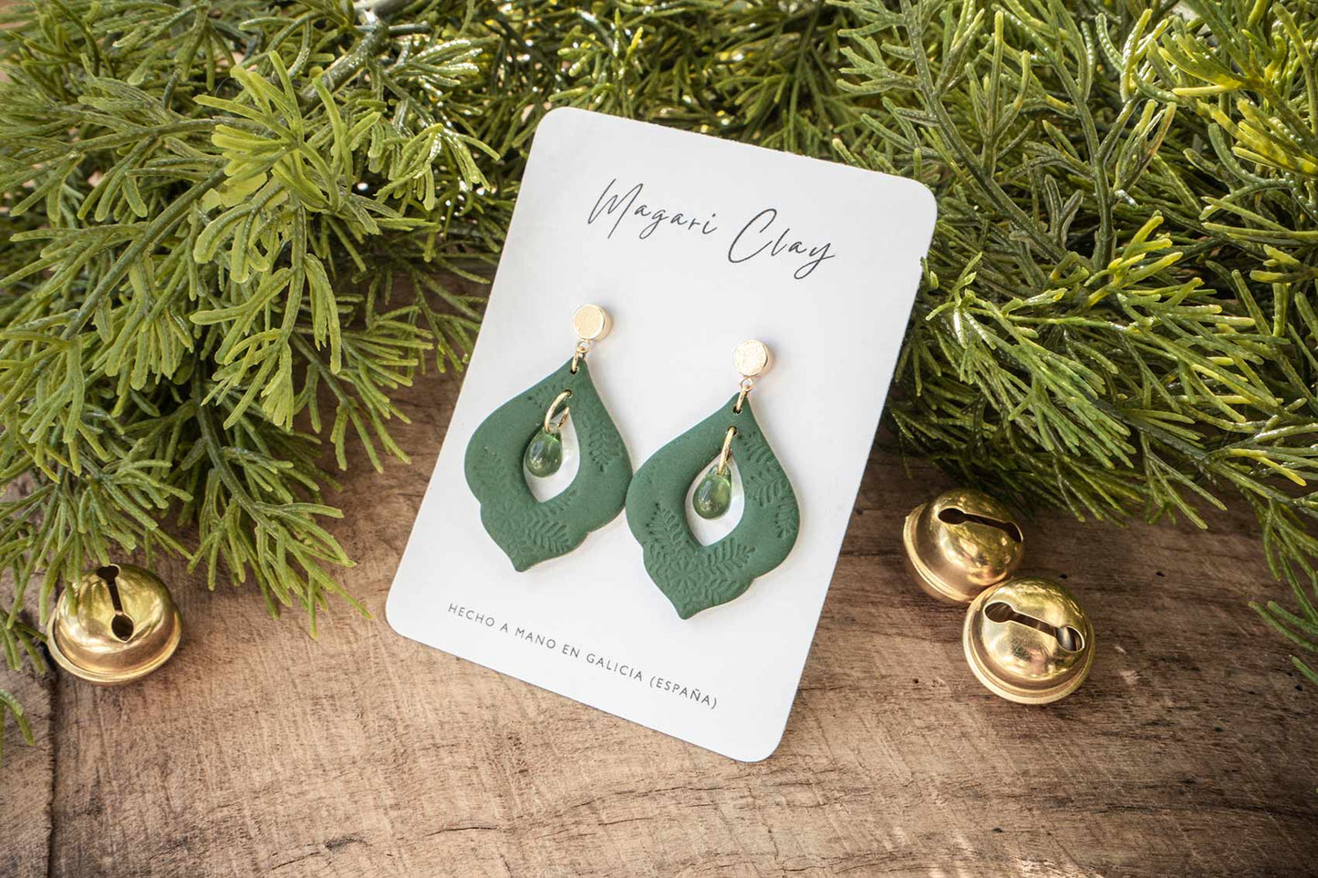 Pendientes ALEGRÍA DE NAVIDAD (verde abeto) | Colección DULCE NAVIDAD