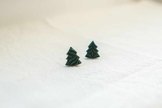 Pendientes árbol de Navidad verde abeto