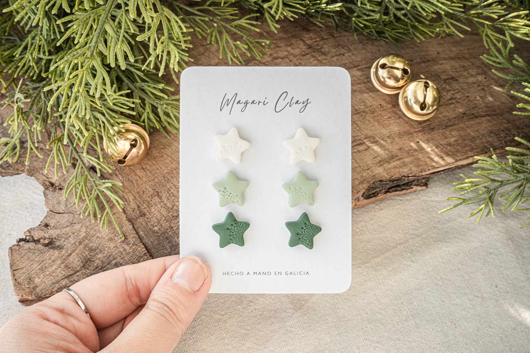 Pack pendientes estrellas de Navidad