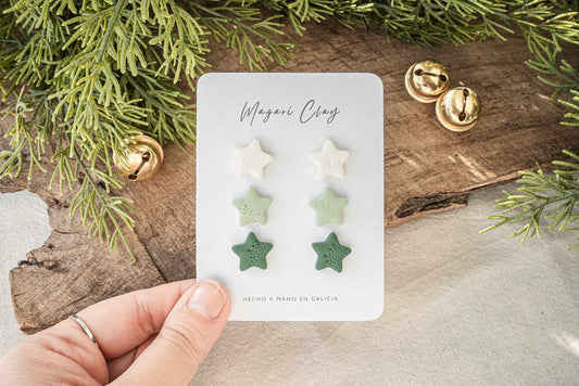 Pack pendientes estrellas de Navidad