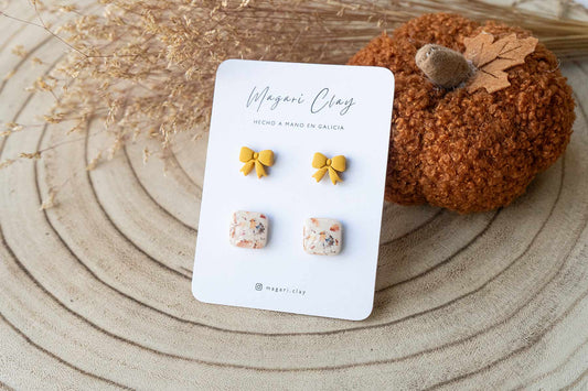 Pendientes PACK "EDICIÓN ESPECIAL PARROIBO" (ESTAMPADO PETIRROJO) | Colección BOSQUE ENCANTADO 🍂✨