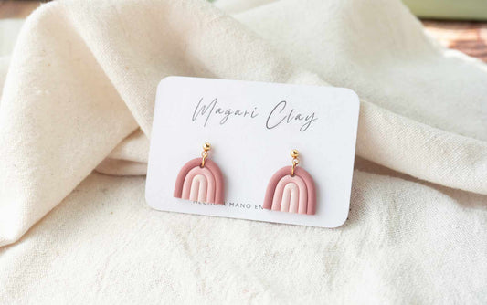 Pendientes MINI ARCOÍRIS (rosa bolita)  | Colección AMBULANTE 🎪 (exclusivos de feria)