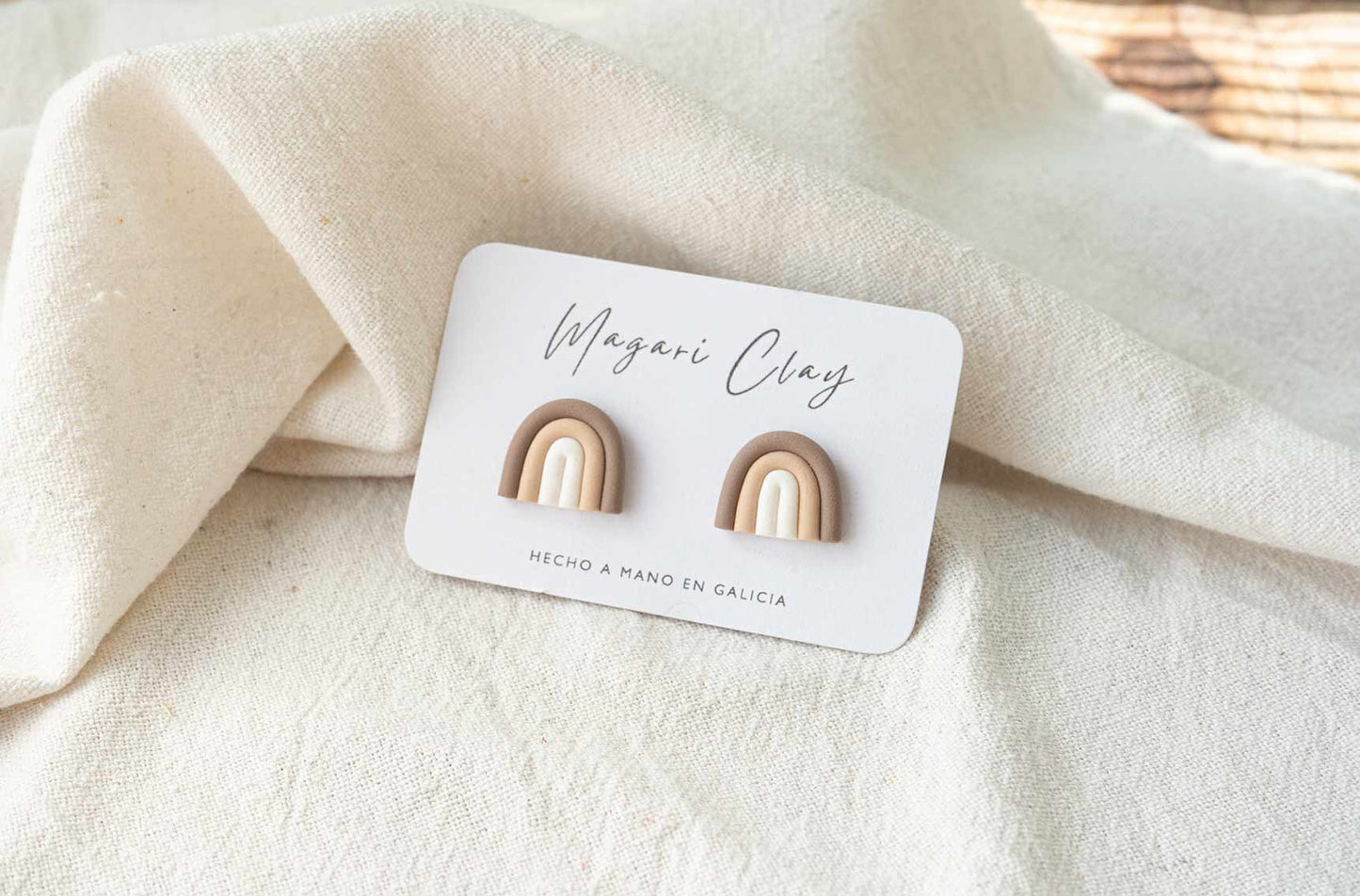 Pendientes MINI ARCOÍRIS (marrón)  | Colección AMBULANTE 🎪 (exclusivos de feria)