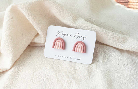Pendientes MINI ARCOÍRIS (rosa)  | Colección AMBULANTE 🎪 (exclusivos de feria)