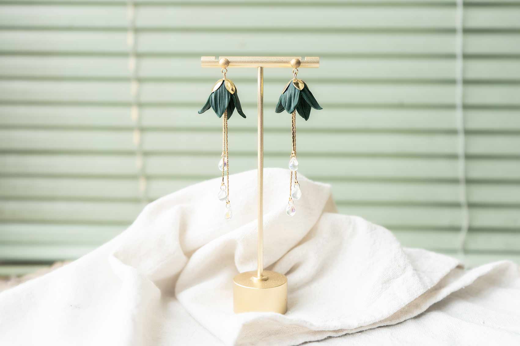 Pendientes campanilla verde