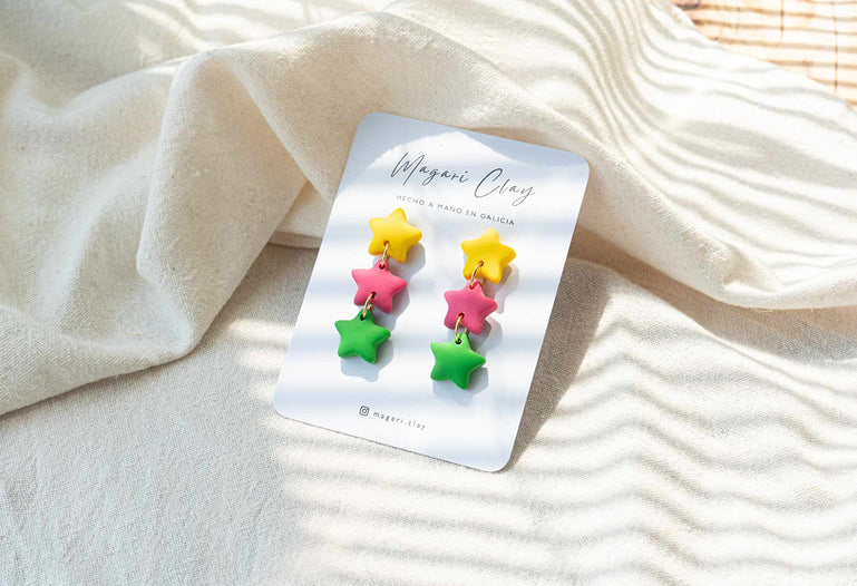 Pendientes estrellas de colores