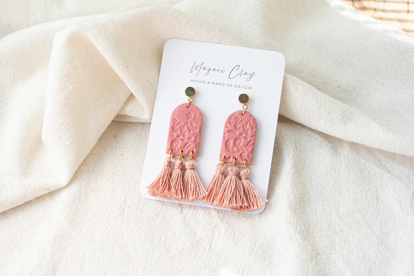 Pendientes POMPONES (rosa)  | Colección AMBULANTE 🎪 (exclusivos de feria)