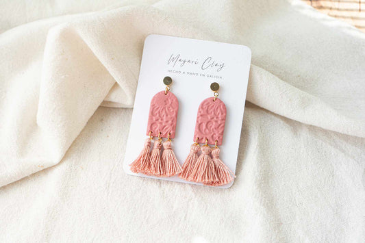 Pendientes POMPONES (rosa)  | Colección AMBULANTE 🎪 (exclusivos de feria)
