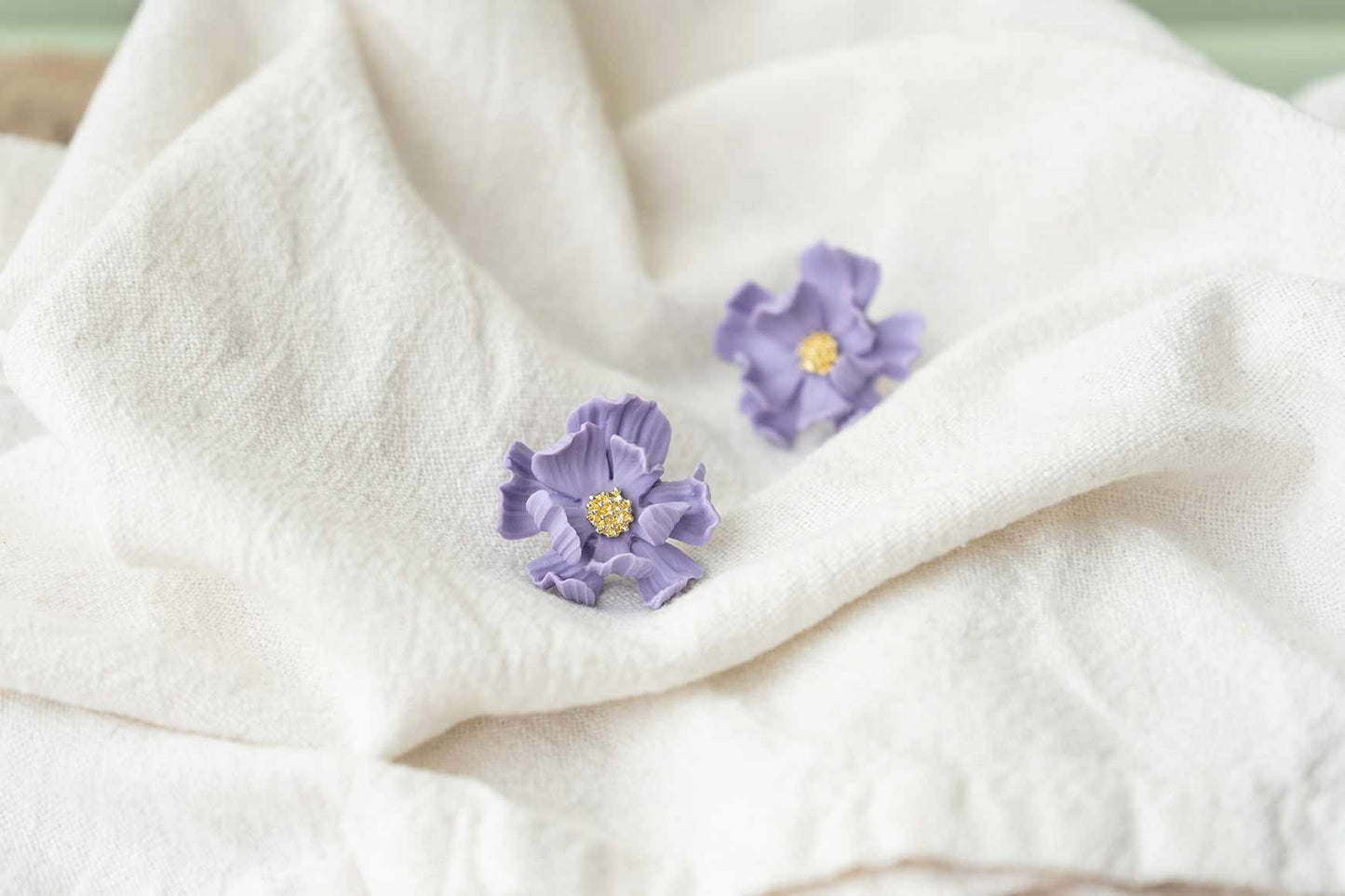 Pendientes flor lavanda