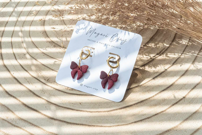 Pendientes MINI LAZOS ARO (colores otoñales) | Colección VIENTOS DE ESCOCIA 🍂
