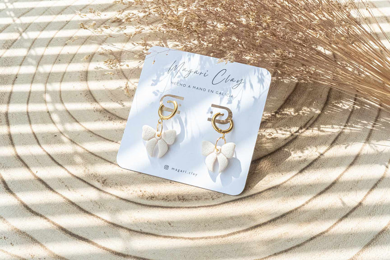 Pendientes MINI LAZOS ARO (colores otoñales) | Colección VIENTOS DE ESCOCIA 🍂